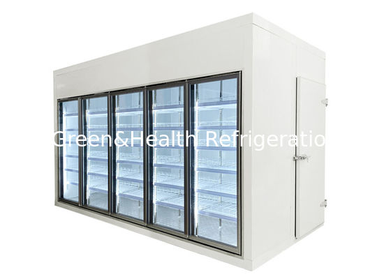 8500L Walk In Cooler Blast Freezer Supermarket Pendinginan Dengan Pintu Kaca
