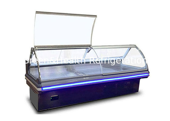 R290 Komersial Deli Display Showcase Kasus Peralatan pendingin Kulkas Untuk Tukang Daging