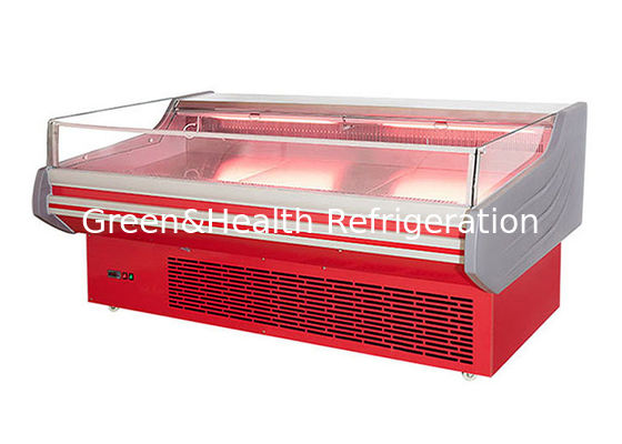 Komersial Kaca Terbuka Daging Segar Pameran Deep Freezer Pendingin Dinamis