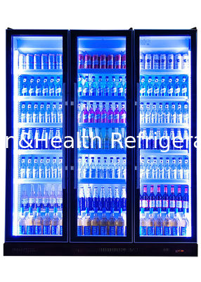 Digital Control Commercial Display Freezer Multi Glass Door Dazzle Hitam Display Cooler