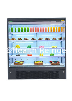Multideck Minuman Sayuran Dan Buah Open Front Chiller Untuk Supermarket
