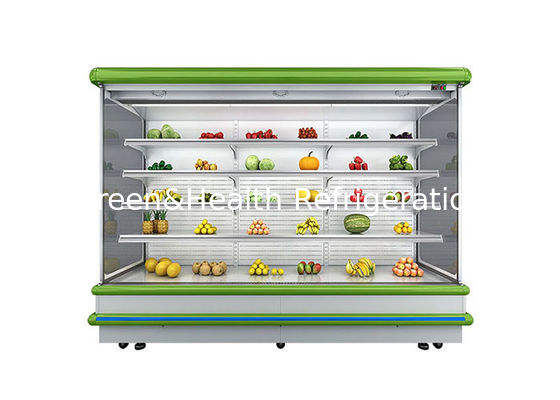 Sistem Eropa Multideck Open Chiller Deep Freezer Display Dengan Lampu LED