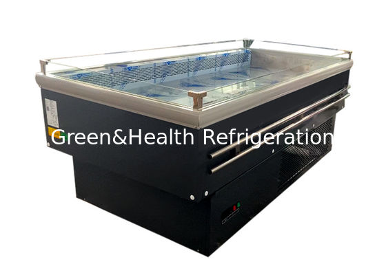 Static Cooling R290 Commercial Island Freezer Supermarket Refrigeration Popsicles Freezer dalam