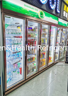 748L Pintu Kaca Kulkas Peralatan Pendinginan Minuman Pendinginan Kipas