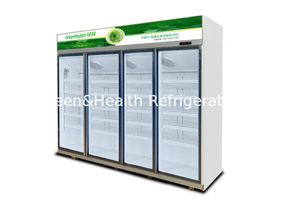 4 Pintu Komersial Display Freezer 2087L Self Closing Glass Door Peralatan pendingin