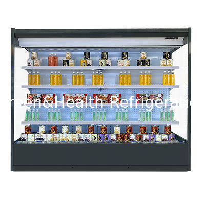 1350L Komersial Multideck Open Chiller Untuk Toko Minum Air Cool kulkas