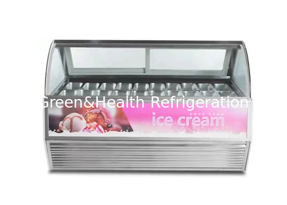 Tampilan Es Krim Supermarket 10 / 12Panci Freezer Gelato Display Freezer