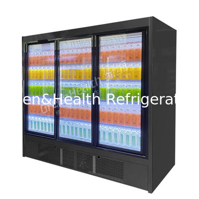Komersial Multi Deck Oprn Chiller Display Kulkas Dengan Pintu Kaca Luncur