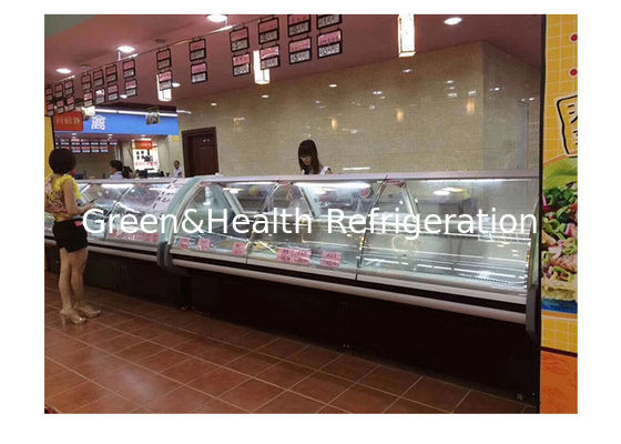 Green Health Freezer Komersial Horizontal Dengan Tirai Udara Untuk Ikan Daging Segar