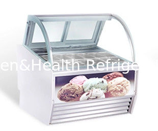 R202a Mesin Tampilan Es Krim 10 / 12 Pans Gelato Freezer Untuk Supermarket