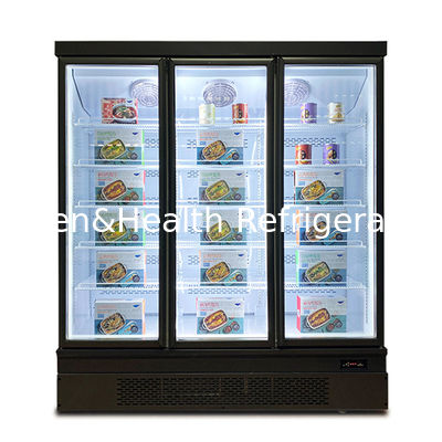 Display Komersial Freezer Multi Glass Pintu Bagian Bawah Mount