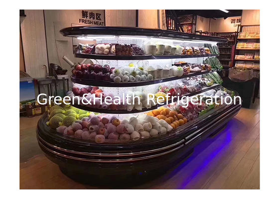 Multi Deck Round Island Open Chiller Refrigeration Untuk Supermarket