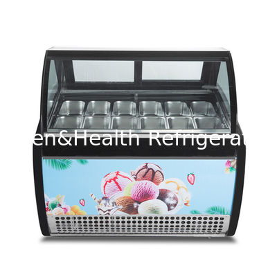 10/12/14/16/18 Pans Gelato Freezer Biru Hard Ice Cream Display Freezer