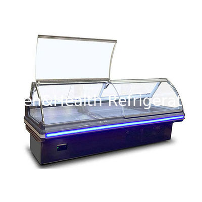Commercial Fresh Meat Seafood Display Chiller untuk toko daging dengan 1,5 2 3m
