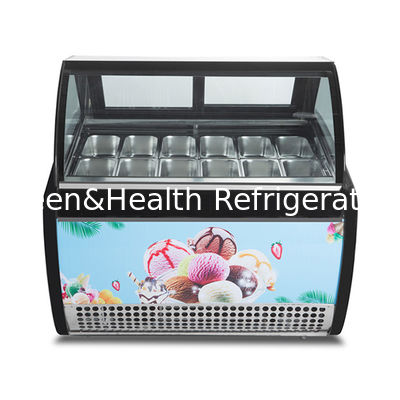 Frost Free Ice Cream Display Freezer Fan Cooling Dengan Suhu Ultimate -18-22C Ice Cream Display Showcase