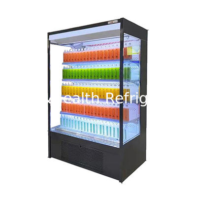 grocery 4 Display Rak minuman dingin Multideck Open Chiller Dengan Pencahayaan LED