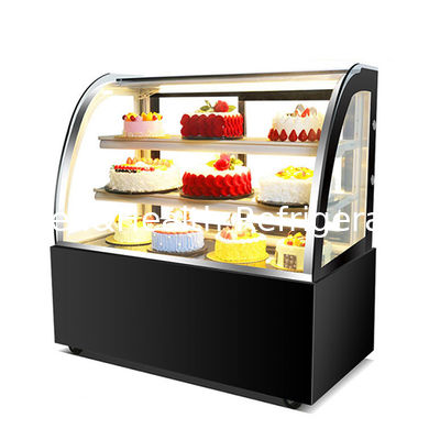 Professional Grade Curved Glass Cake Display Kulkas Sempurna untuk toko roti