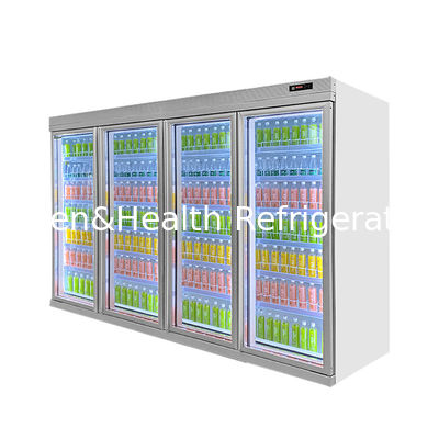 Supermarket Chiller Commercial Beverage Cooler Untuk Minuman Penyimpanan Dingin Dan Tampilan