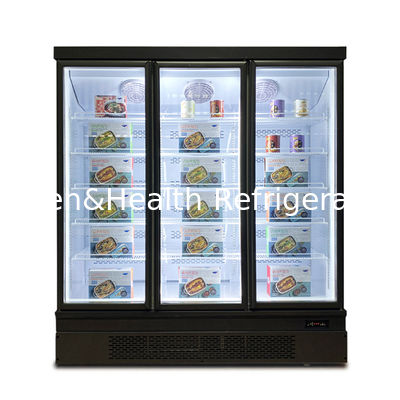 Pengeringan Kipas Commercial Glass Door Freezer Dengan Freeze Free Defrost