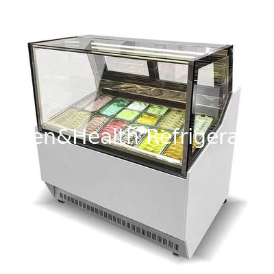Frost Free Ice Cream Display Showcase dengan sistem pendingin kipas