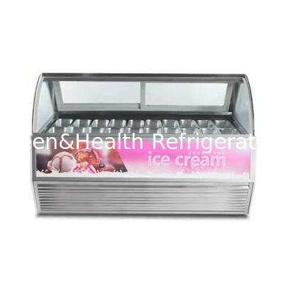 Komersial 16 Pans Ice Cream Display Freezer Ice Cream Dip Cabinet Freezer