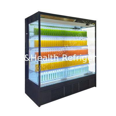 Multideck Open Chiller Refrigerated Shelves Multideck Cabinet Dengan Tirai