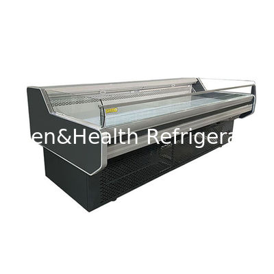Hipermarket Pendinginan Open Type Counter 2.5M Fresh Meat Display Freezer