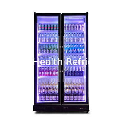 Swing Door Minuman Beralkohol Display Freezer dengan R290 refrigerant dan Low E Glass