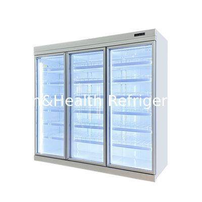 Pendingin kipas Copeland Swing Glass Door Freezer Dengan R404 Refrigerant