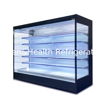 LED Display Multi Deck Open Chiller dengan suhu tunggal dan 4 rak