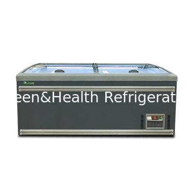 Supermarket Barang-barang beku / Makanan / Pangan Laut Penyimpanan Display Cabinet Pulau Freezer