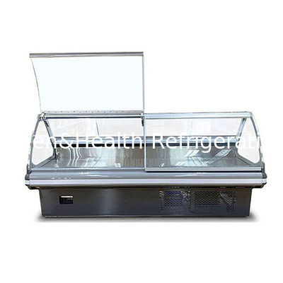 Toko Daging/Supermarket/Flip Top Glass Stainless Steel Fresh Meat Storage Display Freezer