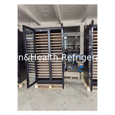 Sertifikat ETL Pintu Tunggal/Dua Pintu Rak Kayu Beech Pintu Kaca Freezer penyimpanan anggur merah