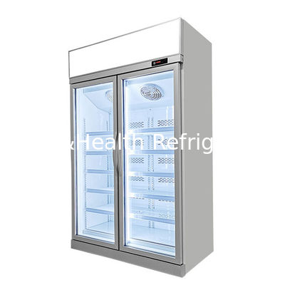 Dua pintu kaca pada unit display atas Freezer untuk produk beku suhu rendah
