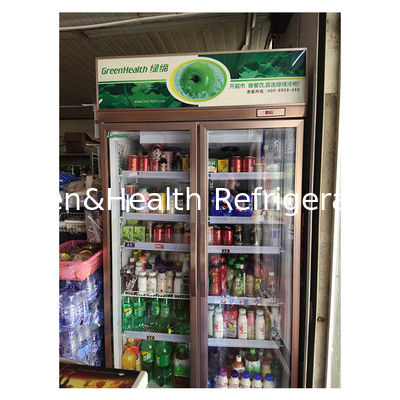 Komersial supermarket / toko dua / tiga pintu kaca ekonomi kulkas display kulkas