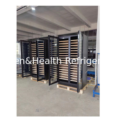 Cooler anggur suhu dua zona dengan rak kayu beech dan kapasitas botol 316 untuk penggunaan komersial