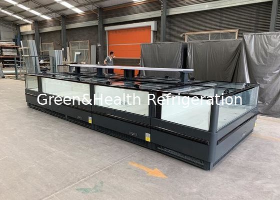 Lemari Pemasaran Makanan Beku Plug-In Island Freezer Supermarket Plug-In Freezer