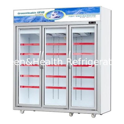 Supermarket / Toko Dengan Tiga Pintu Kaca Dilengkapi Dengan Unit Freezing Display Refrigerator
