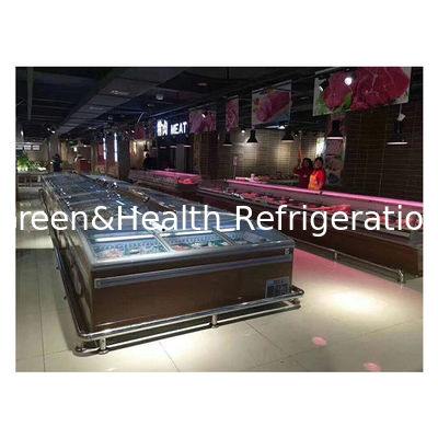 Pintu Luncur Terbaru Suhu Rendah Kentang Beku Penyimpanan Makanan Tampilan Pulau Lemari Freezer