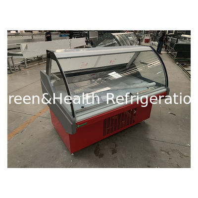 Pabrik disesuaikan melengkung makanan masak penyimpanan display freezer