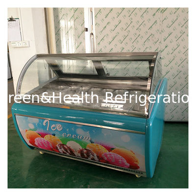 Pabrik Jual Langsung Kaca melengkung 16 Tray Kue Pendinginan display Freezer
