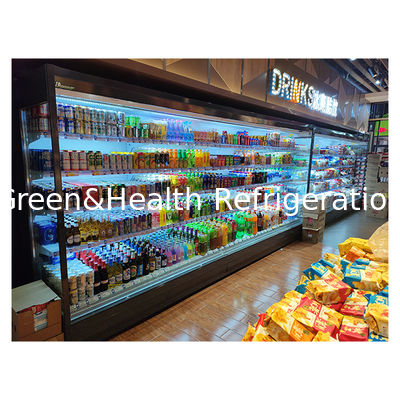 Sudut kanan lima lantai supermarket Buah/sayuran/susu Dingin Open Cabinet Freezer