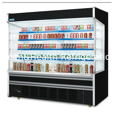 Open Style Display Air Curtain Cabinet dengan kualitas tinggi built-in kompresor di pabrik