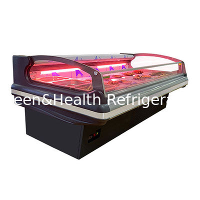 Supermarket Komersial Horizontal Menggunakan Kulkas Penyimpanan Daging Segar Gaya Eropa yang Bergaya