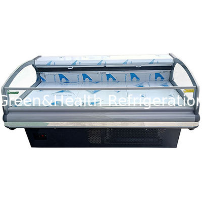 Kulkas Terpasang Kompresor Eropa Semi Terbuka Penyimpanan Daging Segar Tampilan Freezer