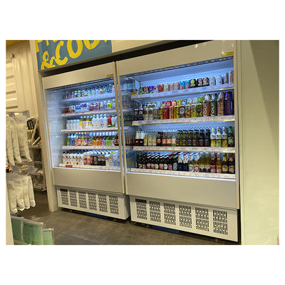 Display penyimpanan kecil Buah/sayuran/susu yang didinginkan Freezer terbuka Mini kulkas