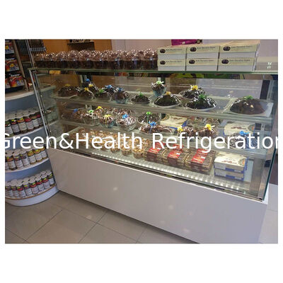 Lantai berdiri multi rak kanan sudut kue pendingin display freezer