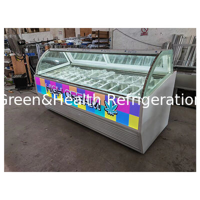 Commercial Semi Open Ice Cream Dingin Display Storage Freezer Untuk Dijual