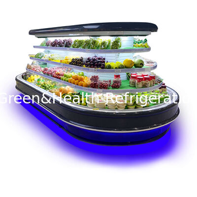 Supermarket Multideck Open Chiller dengan Lampu LED Auto Defrost dan Kulkas Hemat Energi