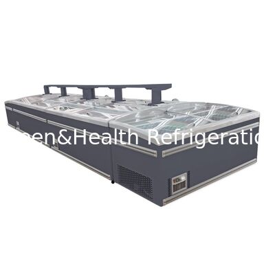 1040L Kapasitas Sliding Glass Door Island Freezer dengan Auto Defrost untuk penggunaan komersial